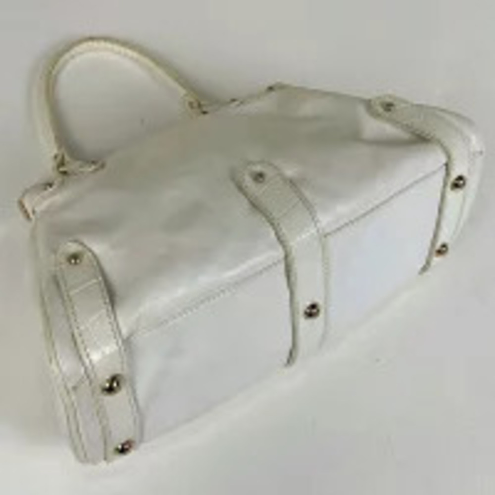 Fendi Borsa Turnlock Handbag Embossed Magic Leather White